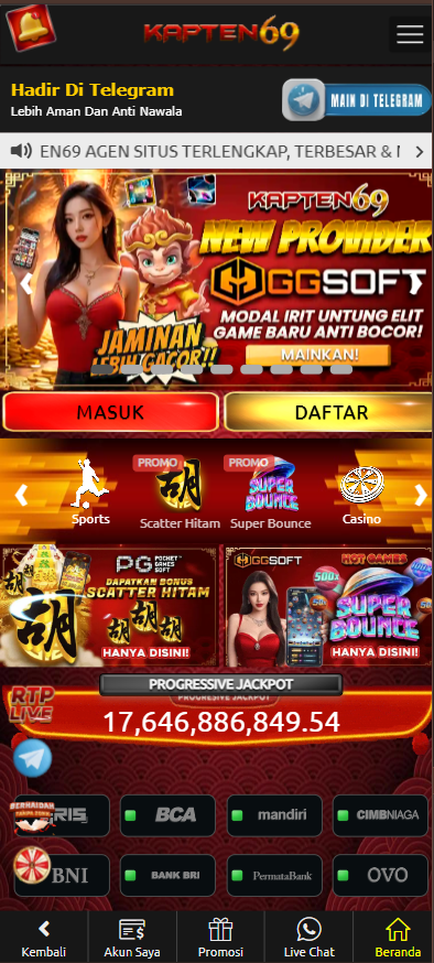 Tampilan aplikasi Kapten69android